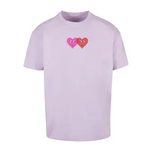 T-shirt oversize Merchcode Hugs & Love Two Hearts image-0