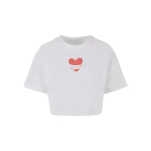 T-shirt oversized curto feminino Merchcode Hugs & Love - Heart Hug image-0