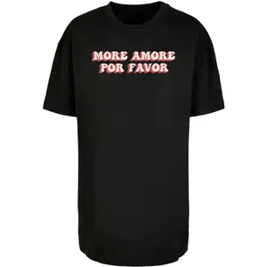 T-shirt de grandes dimensões para mulher Merchcode Hugs & Love - More Amore Por Favor image-0