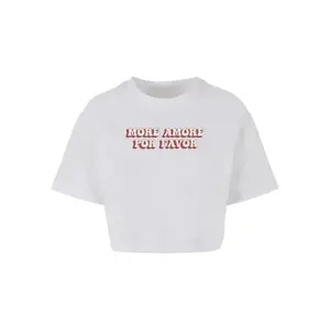 T-shirt oversized court femme Merchcode Hugs & Love - More Amore Por Favor image-0