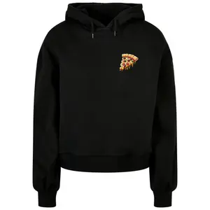 Sweatshirt com capuz de grandes dimensões para mulher Merchcode Pizza Comic Organic Oversized image-0