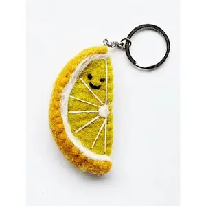 Lemon Slice Pattern Keyring Meri Meri image-0