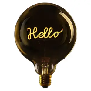 Led bulb for hanging e27 Message in the Bulb Hello image-0