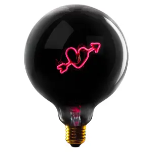 Lampadina LED e27 Message in the Bulb Cœur Fléché image-0
