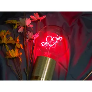 Lampadina LED e27 Message in the Bulb Cœur Fléché image-2