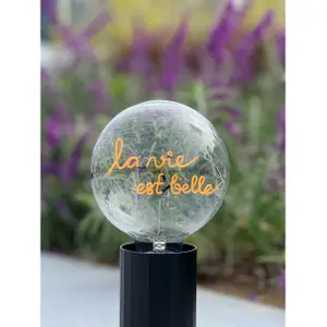 Ampoule LED à poser E27 Message in the Bulb La Vie Est Belle image-1