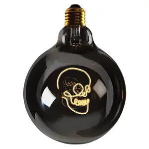 lampadina a sospensione LED e27 Message in the Bulb Skull image-0