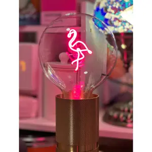 led-glühbirne zum aufstellen e27 Message in the Bulb Flamingo image-1