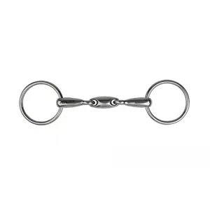 Two-ring snaffle bit for double break horse Metalab image-0