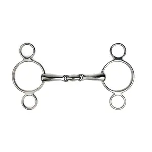 3 ring bit voor verstelbare paard dubbele pauze Metalab image-0