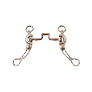 Mors western z aluminiowym łyskiem dla konia z mosiężnymi bokami Metalab FG image-0