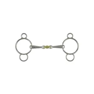 Mundstück mit 3 Ringen für Pferd aus Messing Metalab image-0
