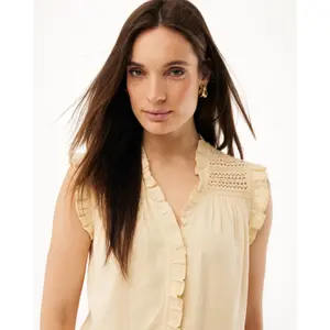 Bluse til kvinder Mexx Linen Mix Slub image-4