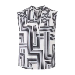 Ärmlös blus med geometriskt mönster dam Mexx image-0