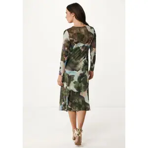 Long Sleeve Ruched Mesh Dress Women's Mexx image-3