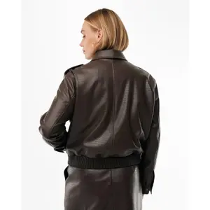 Veste en cuir femme Mexx Croco image-4