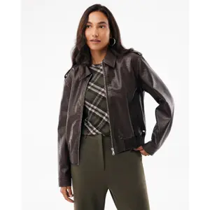 Veste en cuir femme Mexx Croco image-2