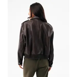 Veste en cuir femme Mexx Croco image-4