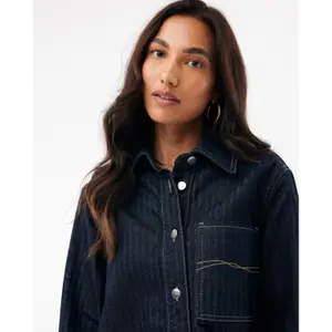 Square Denim Jacket with Chevron Pattern Women Mexx image-2