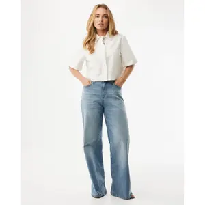 Kort bomuldsbluse dame Mexx image-1
