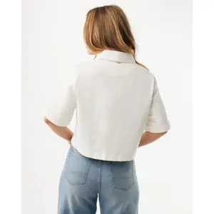 Kort bomuldsbluse dame Mexx image-3