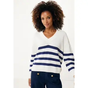Women's striped V-neck jumper Mexx image-1