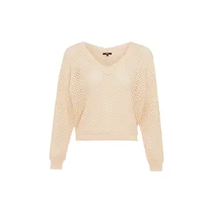 Women’s open-knit V-neck pullover Mexx Sequins image-0