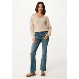 Women’s open-knit V-neck pullover Mexx Sequins image-4