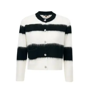 Women's Striped Fuzzy Knit Cardigan Mexx image-0