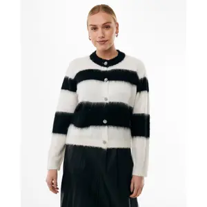 Women's Striped Fuzzy Knit Cardigan Mexx image-2