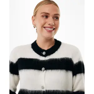 Women's Striped Fuzzy Knit Cardigan Mexx image-5