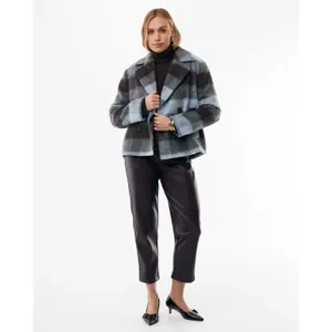 Korte dubbelgeknoopte geruite blazer dames Mexx image-3