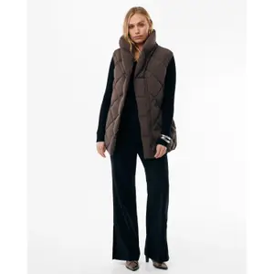 Väst utan ärmar med hög krage och bälte dam Mexx image-3
