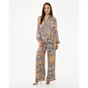 Pantaloni larghi con motivo floreale grafico donna Mexx image-4