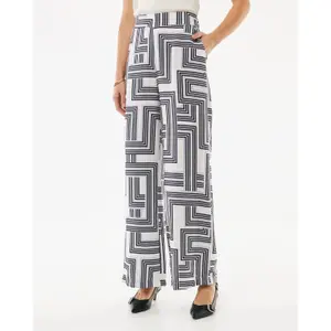 Women’s Wide-Leg Geometric Print Trousers Mexx image-1