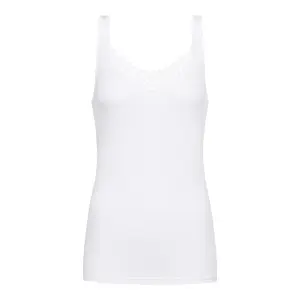 Camisola de alças com decote em V e renda para mulher Mey Noblesse image-0