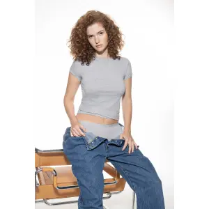T-shirt de gola alta para mulher Mey Cotton Pure image-2