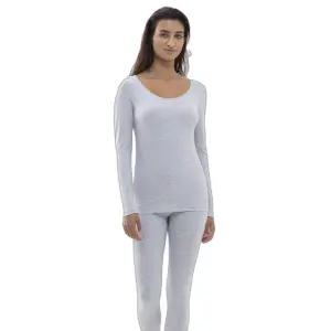T-shirt de manga comprida para mulher Mey Cotton Pure image-0