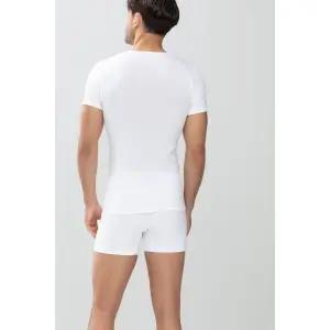 T-shirt com decote em V e elástico Mey Casual Cotton image-1