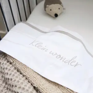 Cot Sheet Baby Meyco Baby Klein Wonder Greige 75x100 cm image-4