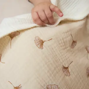 Embroidered Pre-washed Muslin Blanket Baby Meyco Baby image-3
