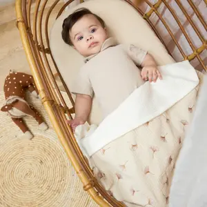 Embroidered Pre-washed Muslin Blanket Baby Meyco Baby image-4
