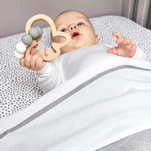 Baby Piped Fitted Sheet Meyco Baby 100x150 cm image-1
