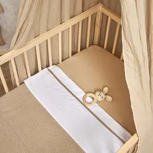 Baby Piped Fitted Sheet Meyco Baby 100x150 cm image-1