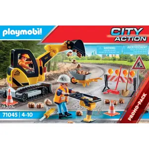 Building sets road workers Playmobil image-0