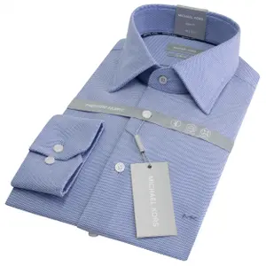 Slim fit 3 pleat shirt Michael Kors 3D Dobby image-1
