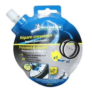 Preventive anti-puncture fluid for tubeless and tubetype tires (pod for 2 tires) compatible with scooter Michelin image-0