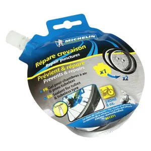 Preventive anti-puncture fluid for tubeless and tubetype tires (pod for 2 tires) compatible with scooter Michelin image-1