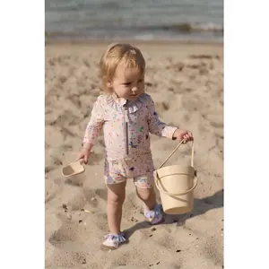 Combinaison de natation manches longues anti-UV à volants bébé fille Mikk-Line AOP image-1
