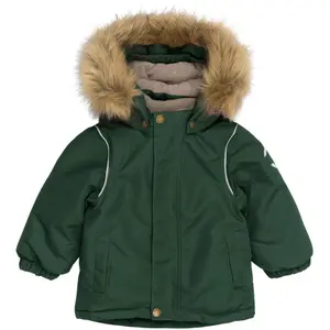 Waterproof jacket with faux fur for baby boy Mikk-Line Solid image-0